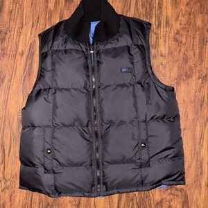 Ralph Lauren RLL  Women's Large Mens Small Reversible Black Blue Vest